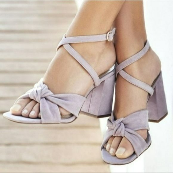Sole Society Shoes - Sole Society Knotted Suede Sandals Lavendar-7.5